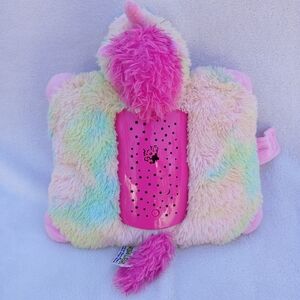 Pillow Pets Dream Lites 2013 Rainbow Unicorn Plush Color Night Light Stars Works